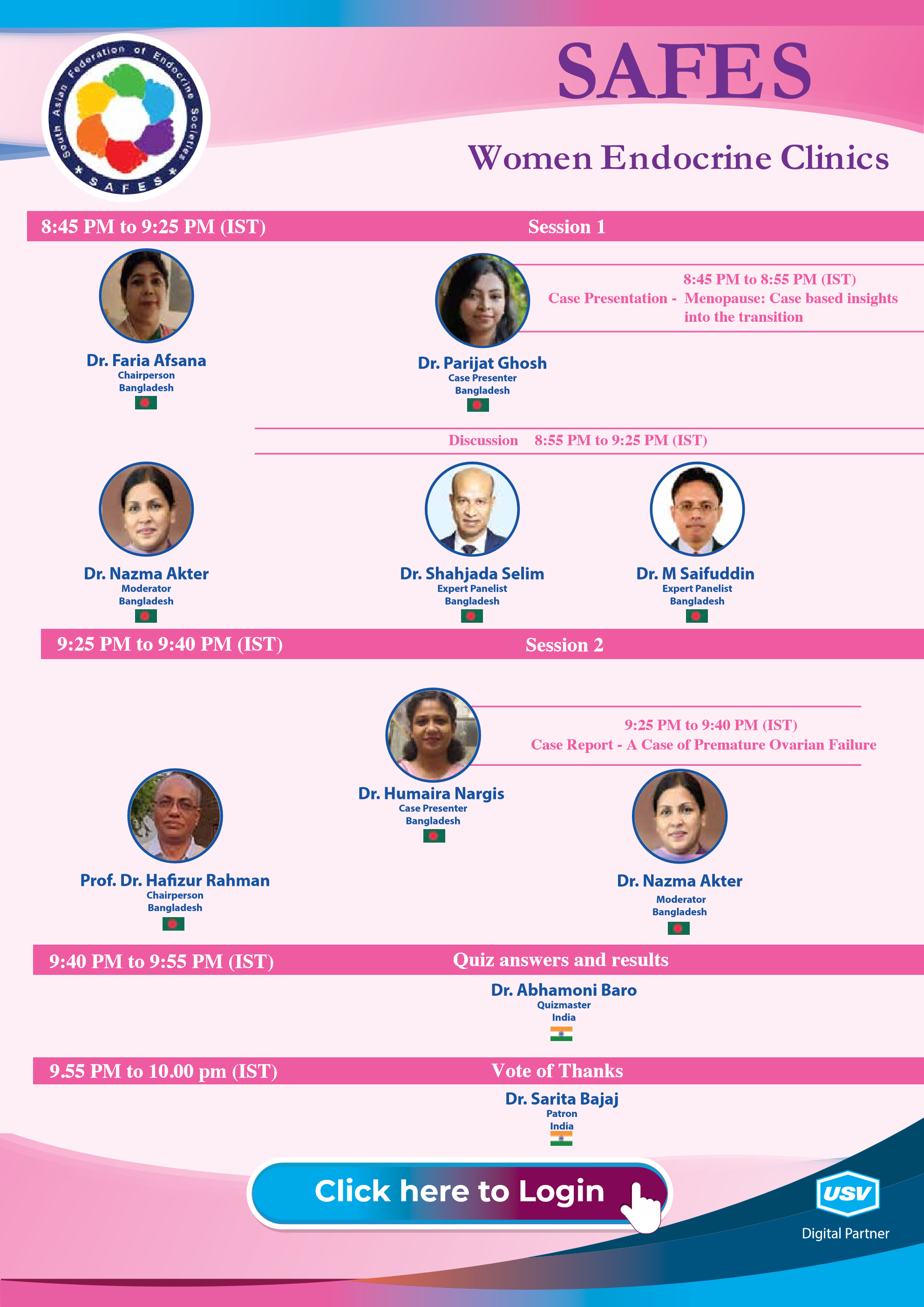 SAFES Women Endocrine Clinics: 26 June 2025 — Page 2 Sessions 1 & 2 (Menopause Transition & Premature Ovarian Failure)